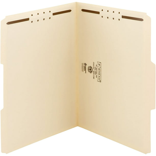 The File King Manila Folder with Full Side Side Tab Letter Size Box of 50 2 Fasteners in Position 1 and 3 11 Point Double Ply